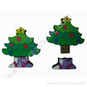 PVC Xmas Tree Gift USB Flash Drive (UV46)